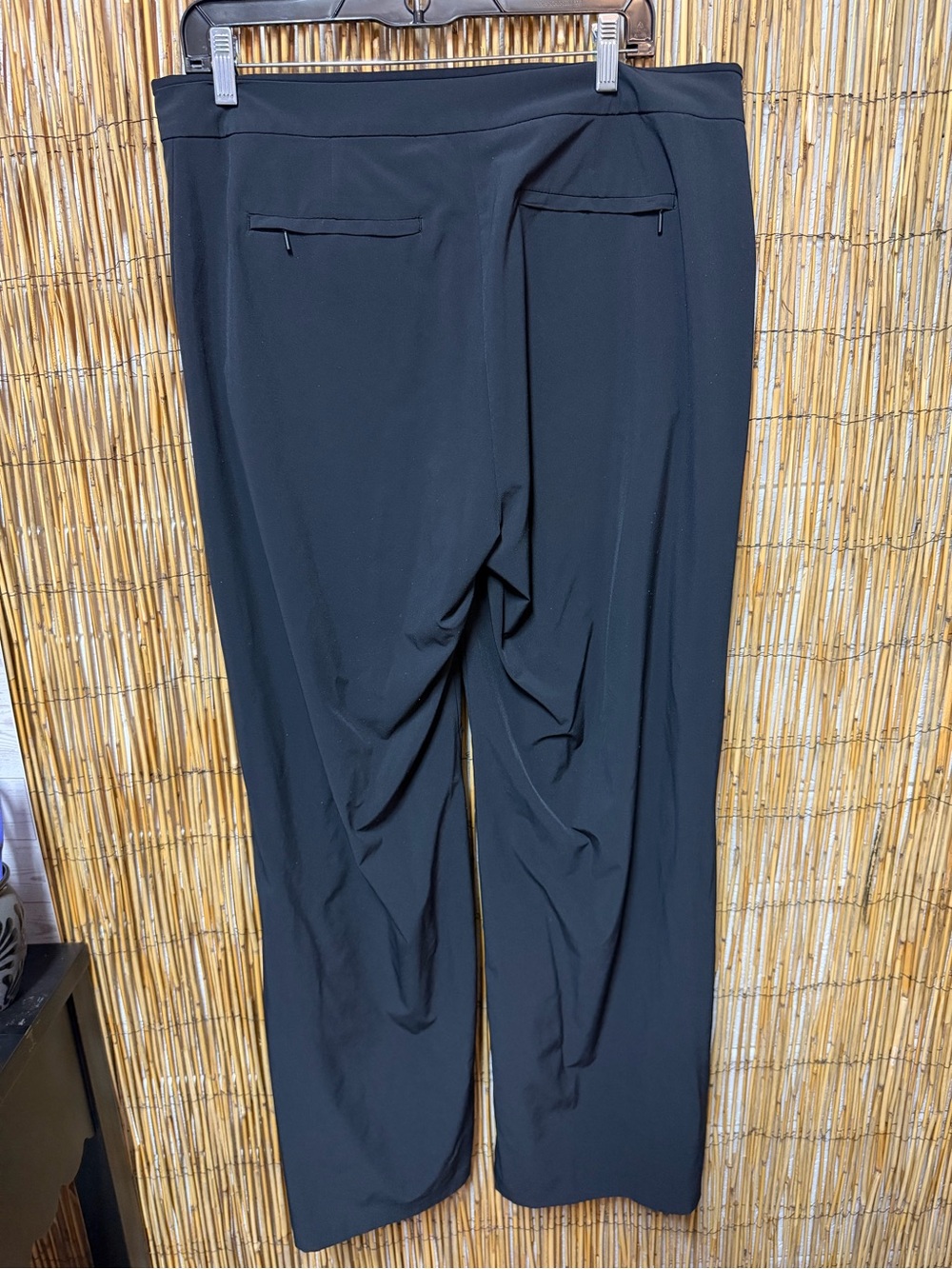 Athleta Black Wide Leg Travel Pants Size 12 – Lightweight Zip Detail - Picture 4 of 14